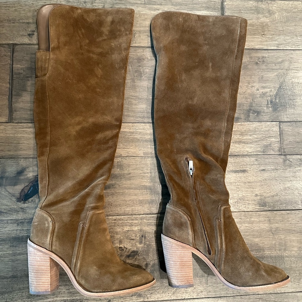 Vince Camuto Melaya Brown Suede Over The Knee Boots Women’s 9 M